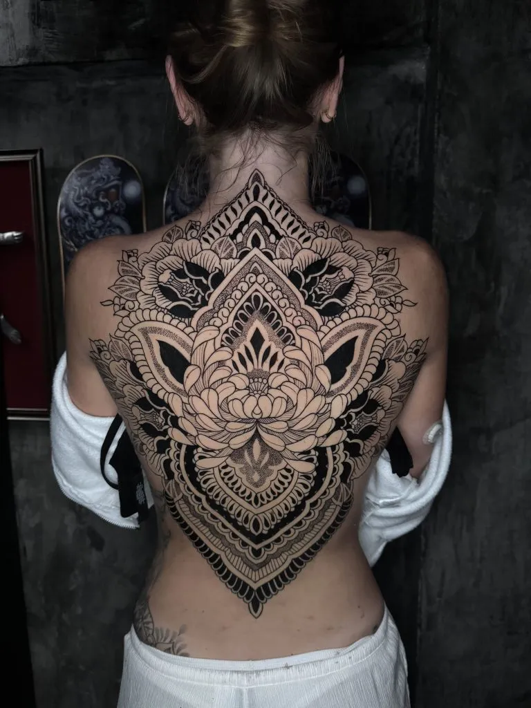 Geometric tattoo portfolio piece 4 at Studio One Tattoo Bangkok