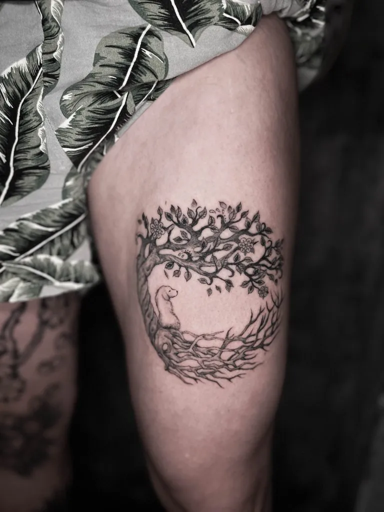 Minimal Fineline tattoo portfolio piece 187 at Studio One Tattoo Bangkok