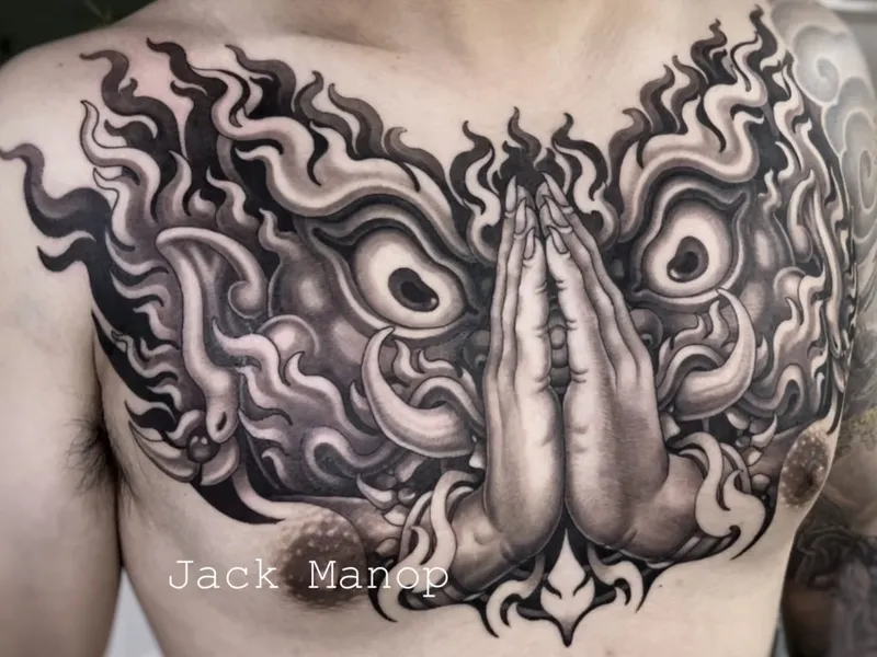 Neo Thai tattoo portfolio piece 2 at Studio One Tattoo Bangkok